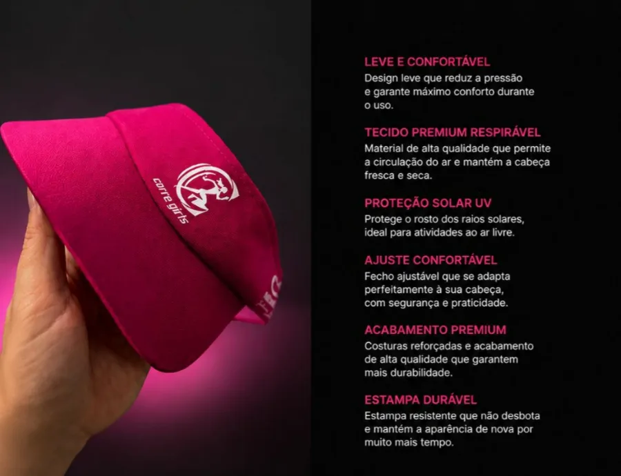 Viseira Rosa Corre Girls